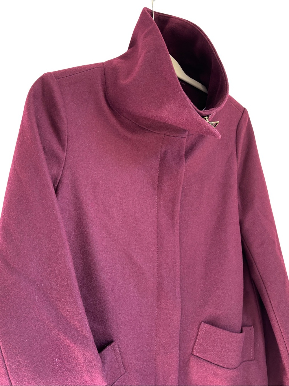 Tommy Hilfiger Women's High-Collar Coat in Berry Plum